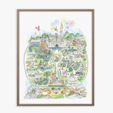 Disneyland Watercolor Map Print, 11x14
