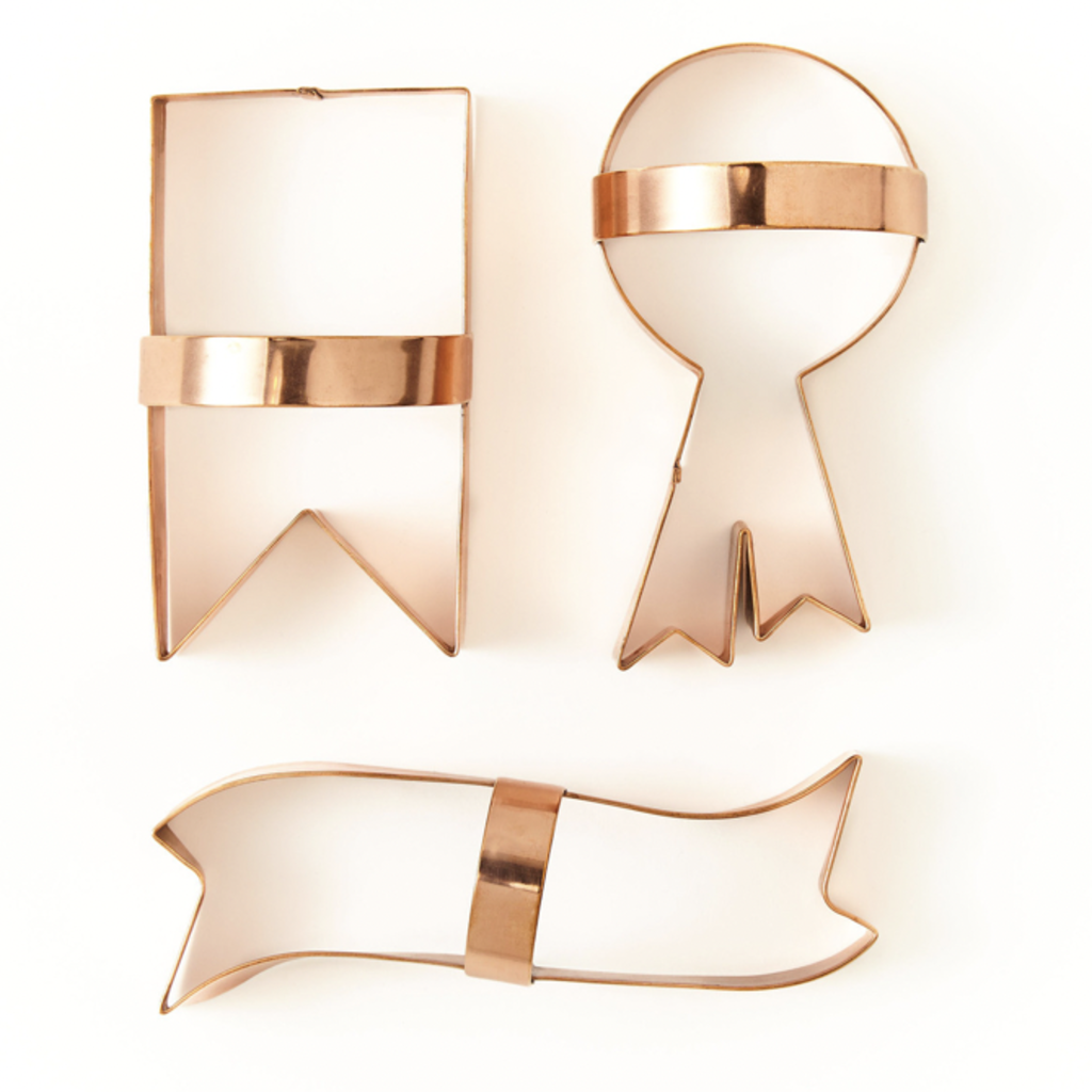 Copper Cookie Cutter, set of 3 ribbons