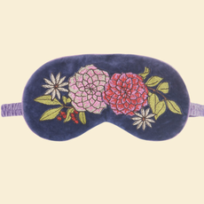 Lavender Velvet Eye Mask, indigo