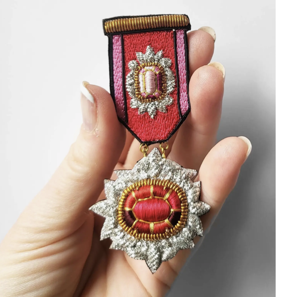 Youkounkoun Ruby and Garnet Medal Brooch