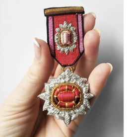Youkounkoun Ruby and Garnet Medal Brooch