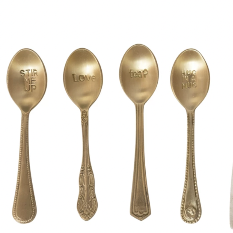 Brass Spoon with Saying, assorted