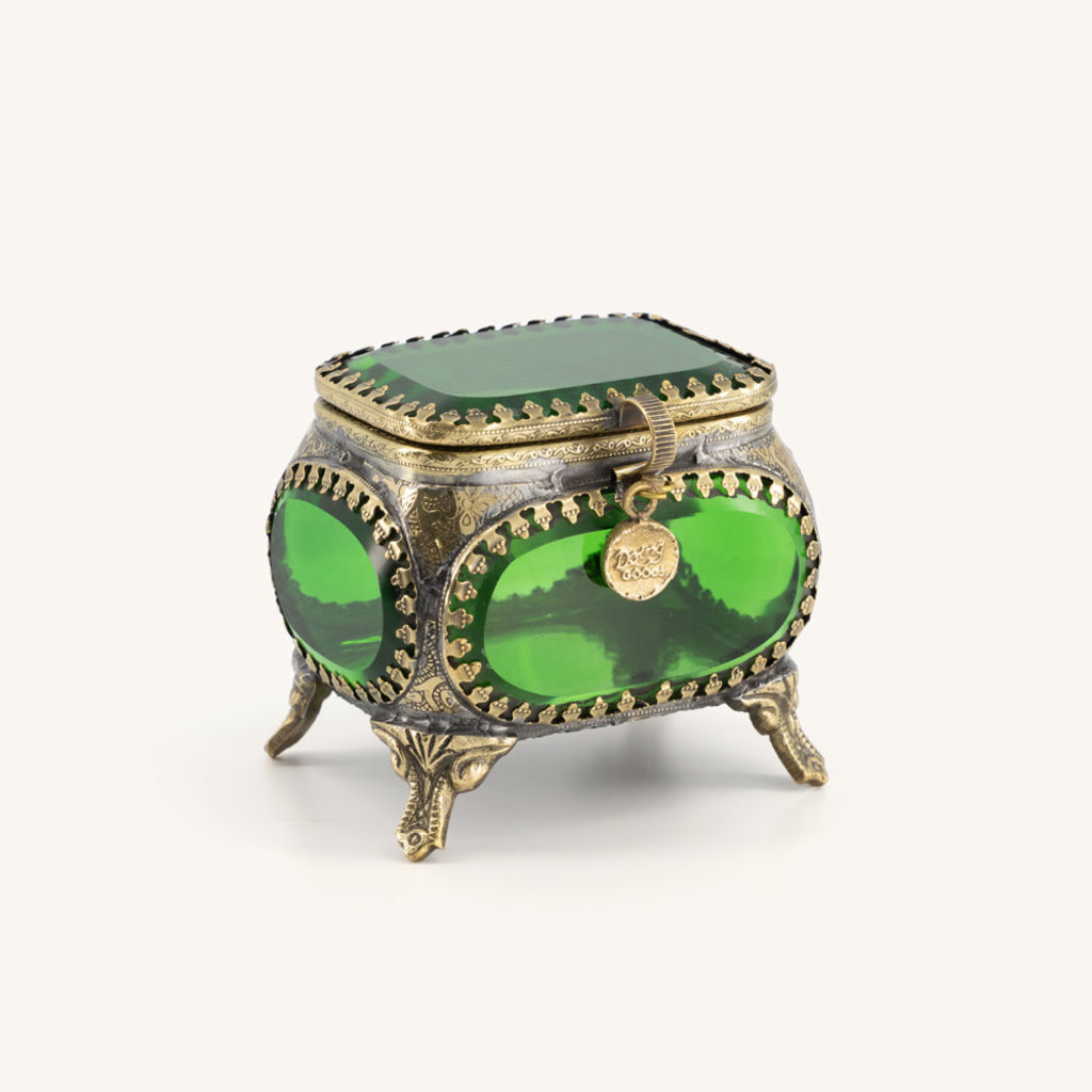 Emerald Green Laila Treasure Box , medium