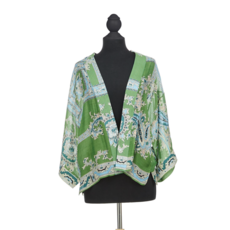 Handkerchief Short Kimono, green