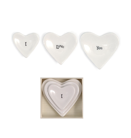I Love You Stackable Heart Dish, set of 3
