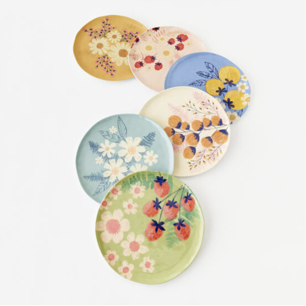 Berries and Florals Plate, assorted