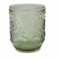 Embossed Drinking Glass, green