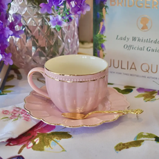 Mother of Pearl Blush Pink Teacup and Saucer