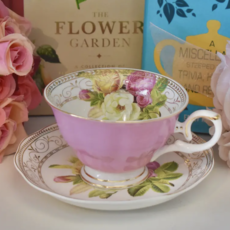 Pretty Pink Floral Bouquet Teacup and Saucer