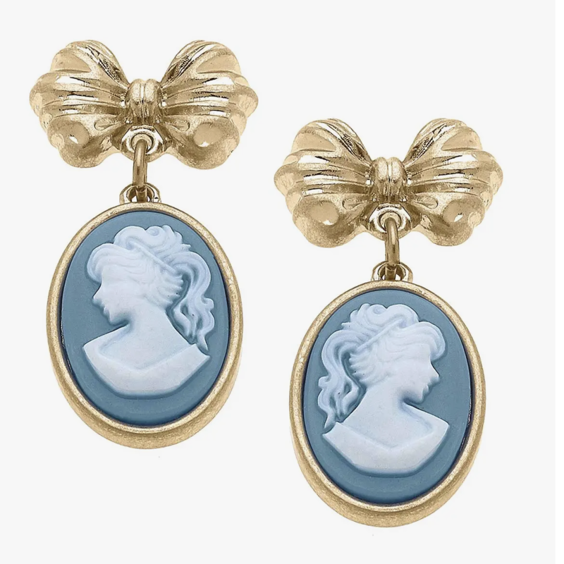Charley Cameo and Bow Drop Earrings