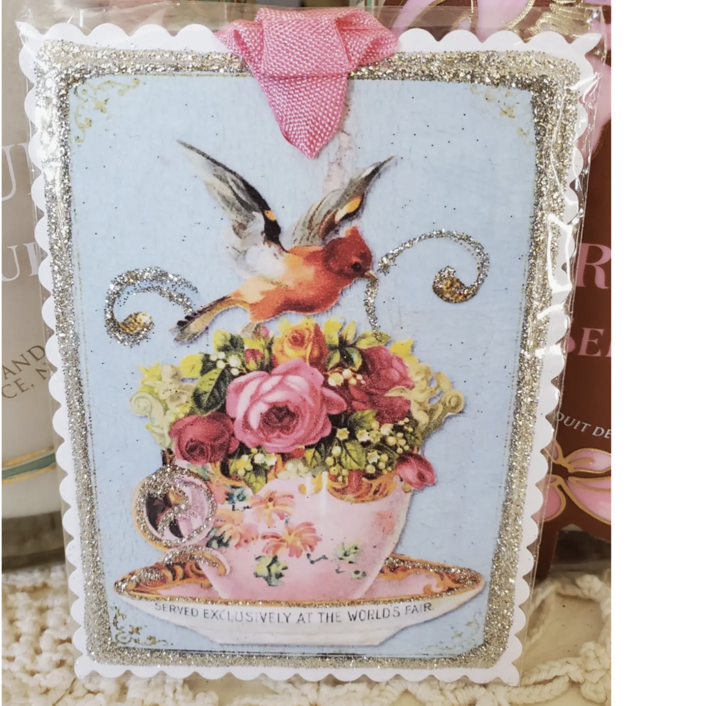 Pink Tea Cup Gift Tag