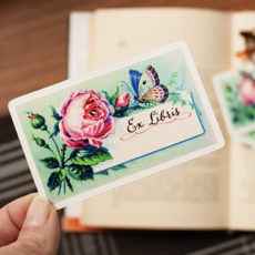 Rose and Butterfly Bookplate Stickers