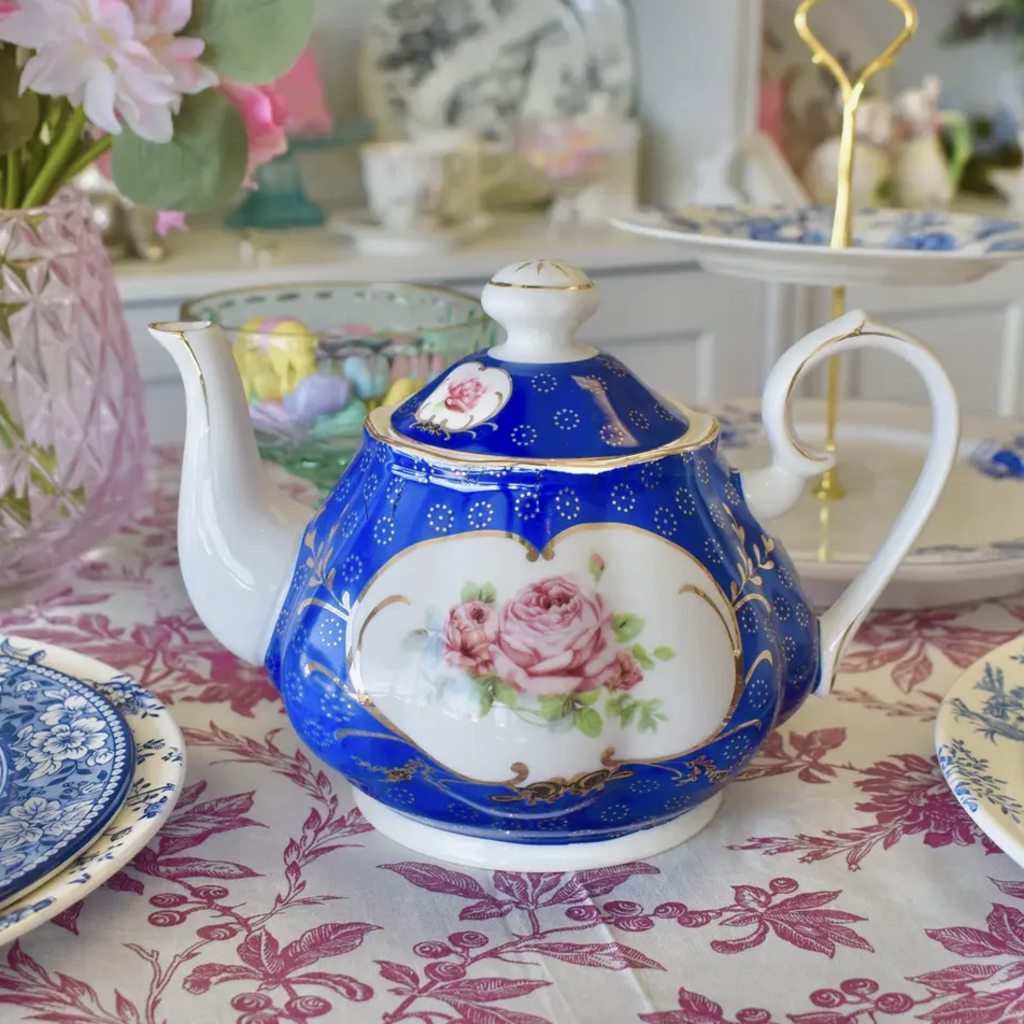 Heritage Royal Blue Teapot La Petite Maison Antiques