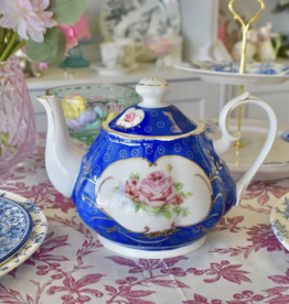 Royal Blue with Rose Teapot