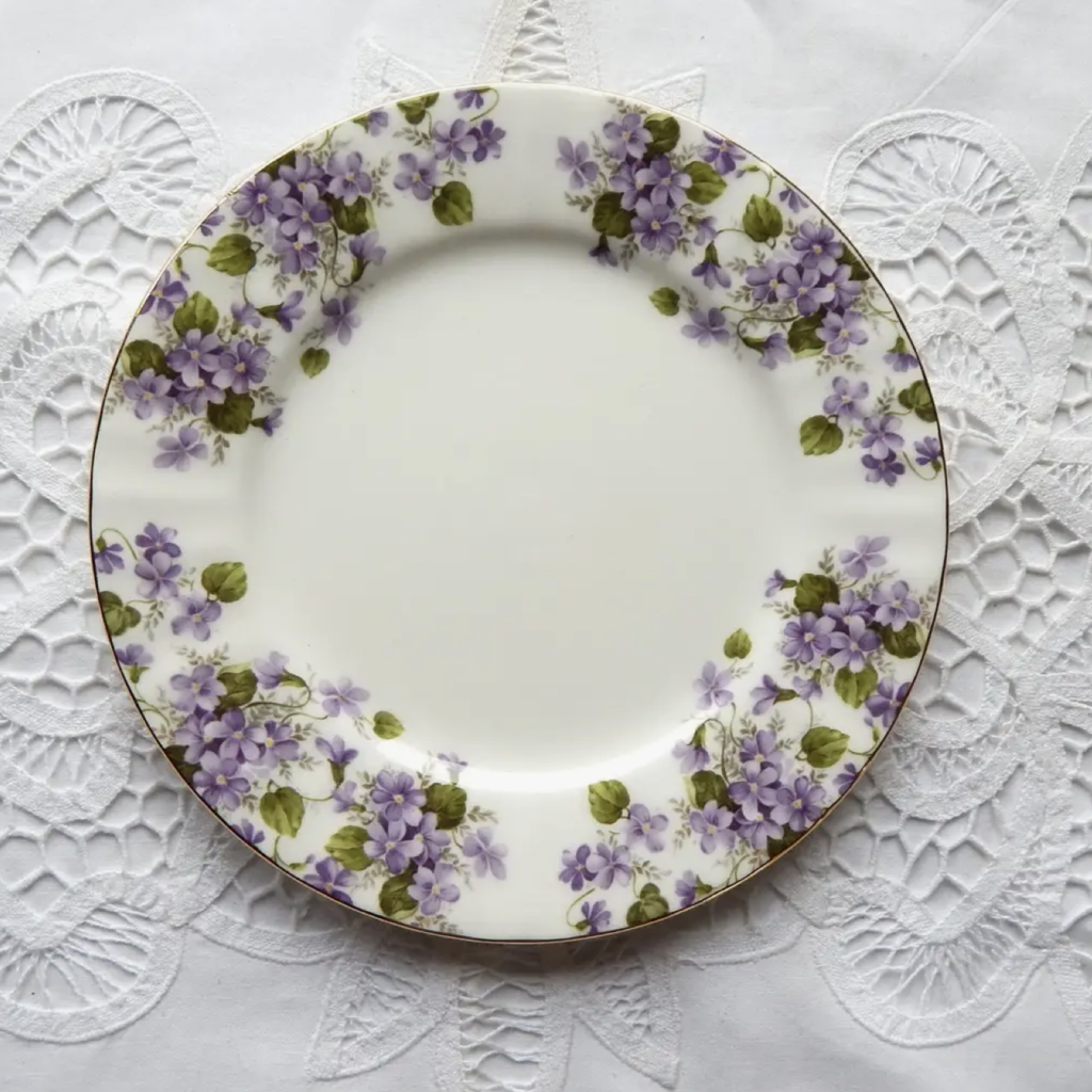 Violet Flowers Salad Plate
