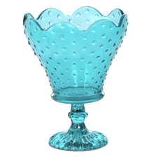 Pressed Glass Scalloped Urn