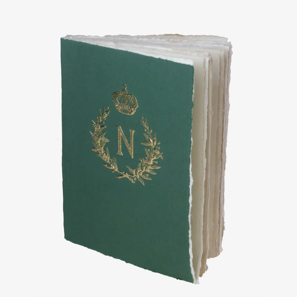 Napoleon Gold Pattern Parchment Notebook, Green