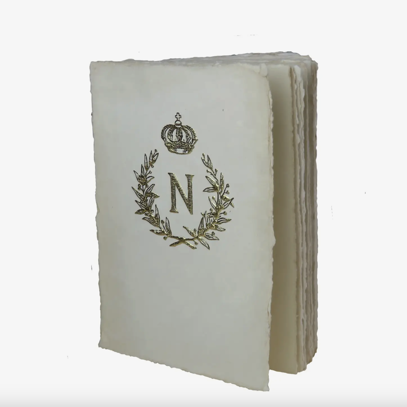 Napoleon gold pattern parchment notebook, Natural