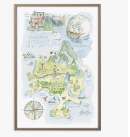 Peter Pan's Neverland Map Print, 11x14