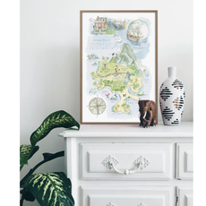 Peter Pan's Neverland Map Print, 11x14