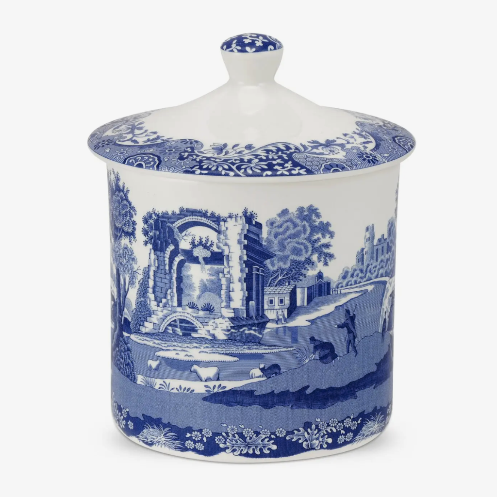 Spode Blue Italian Storage Jar, 7.5"