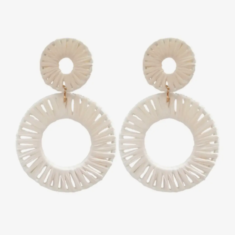Calypso Raffia Circle Earrings