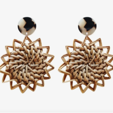 Sunburst Rattan Drop Earrings