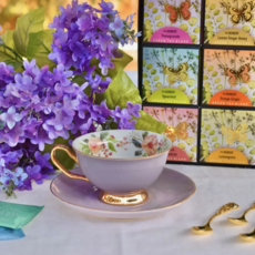 Lavender Purple Teacup and Saucer