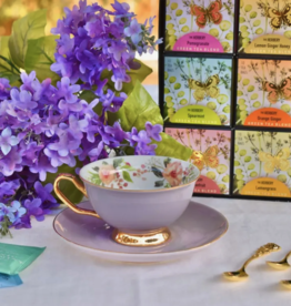 Lavender Purple Teacup and Saucer