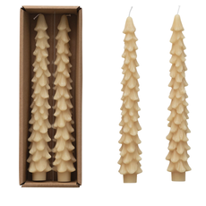 LPM 10" Unscented Tree Taper Candles, Eggnog, Set of 2