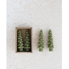 LPM 5" Unscented Tree Taper Candles, Cedar Green, Set of 2