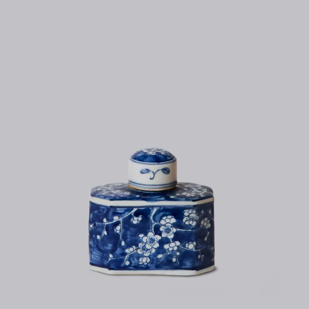 Porcelain Plum Blossom Lidded Caddy