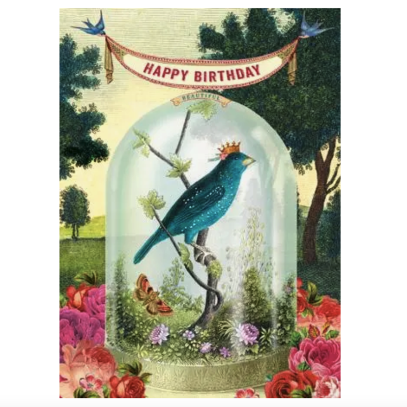 Happy Birthday  Greeting Card, Bird with Crown