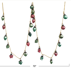 Mercury Glass Ornament Garland, Pink, Green & Mint