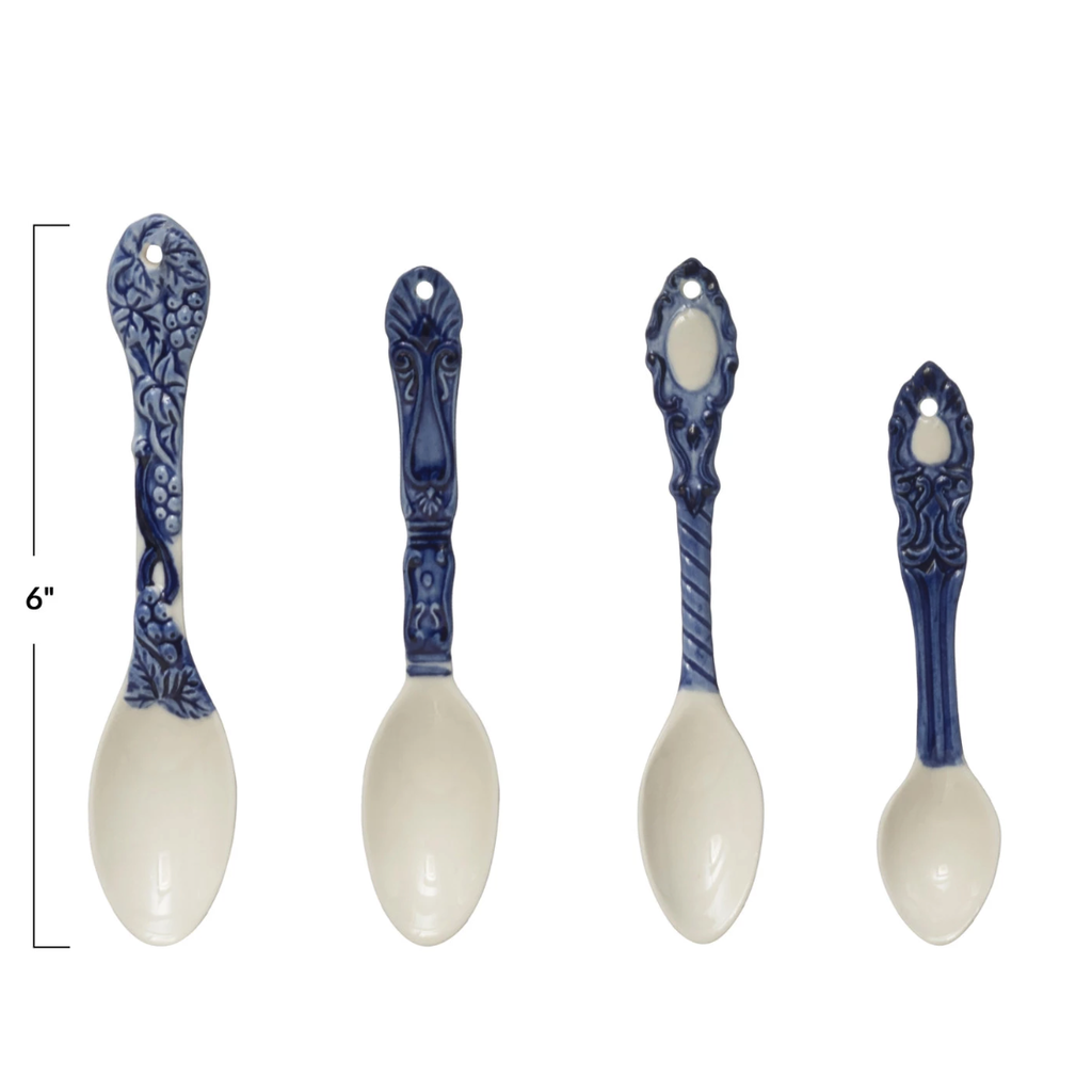 Hand-Painted Stoneware Spoon, 4 Styles