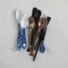 Hand-Painted Stoneware Spoon, 4 Styles