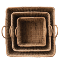 Rattan Basket with Handles, Small