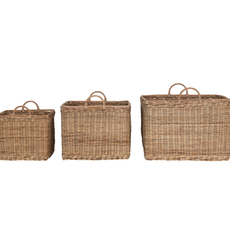 Rattan Basket with Handles, Medium