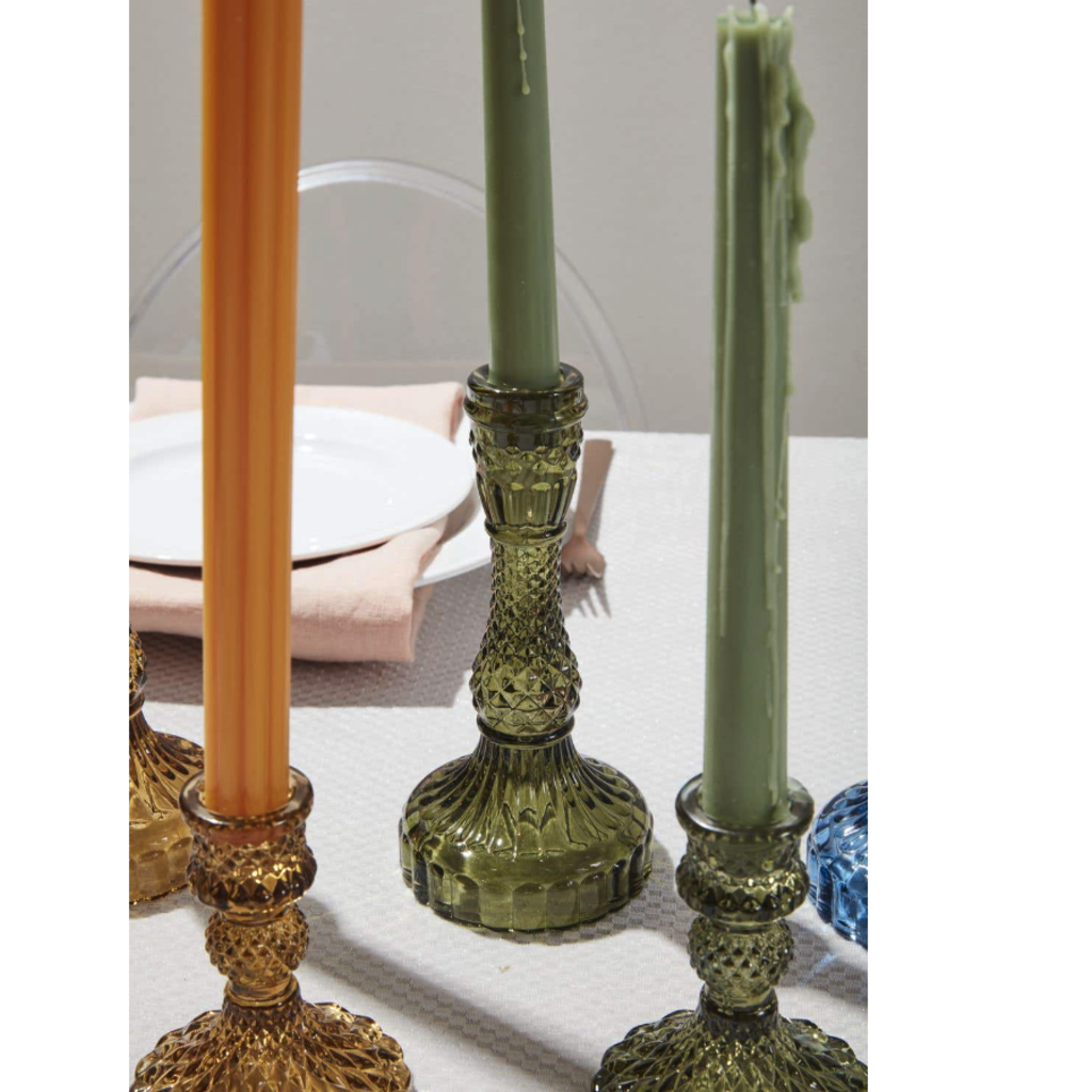 Gillian Candlestick, Large, Green