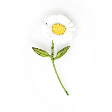 White Daisy Brooch