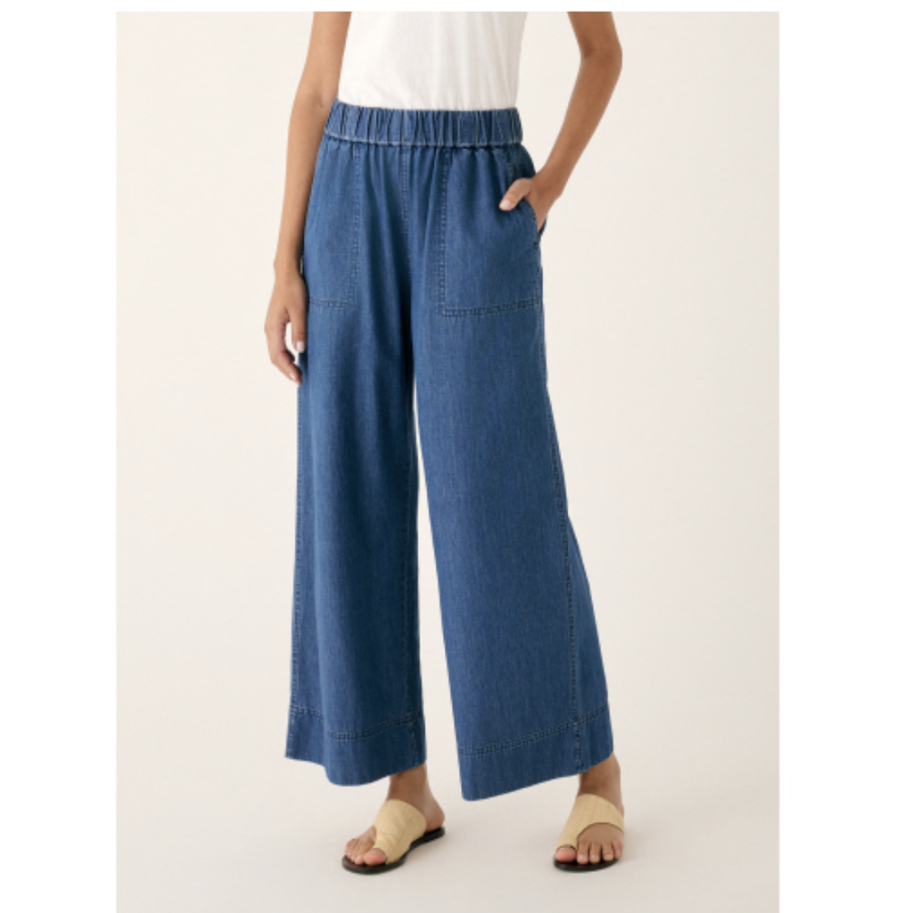 Sammie Wide Leg Pant, Chambray, Medium