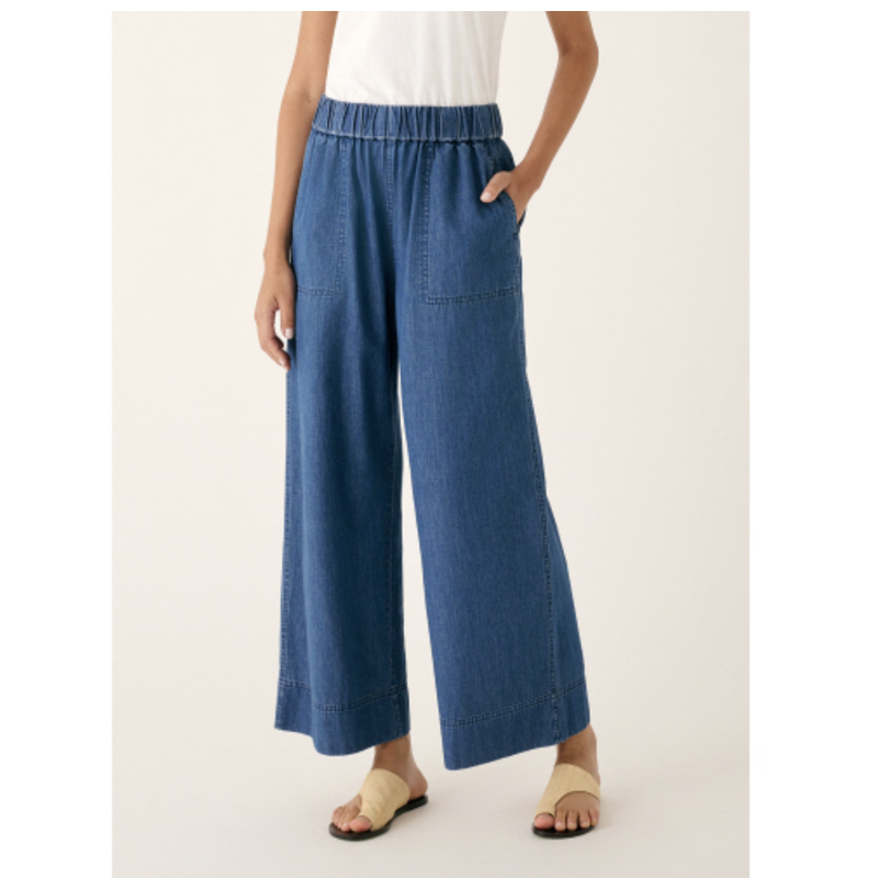 Sammie Wide Leg Pant, Chambray, Extra Large