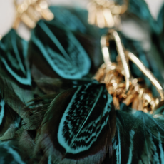 Peacock Feather Tassel Earrings