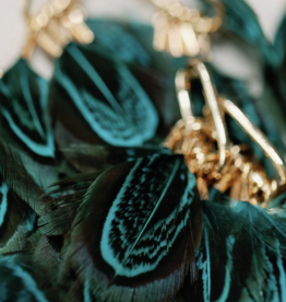 Peacock Feather Tassel Earrings