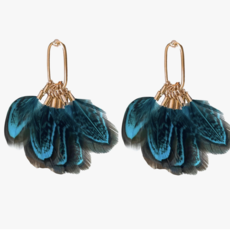 Peacock Feather Tassel Earrings
