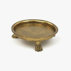 Pewter Claw Foot Dish in Gold Leafing, Large