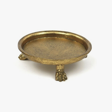 Pewter Claw Foot Dish in Gold Leafing, Small