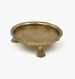 Pewter Claw Foot Dish in Gold Leafing, Small