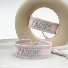 J'Adore Woven Bracelet, Light Pink