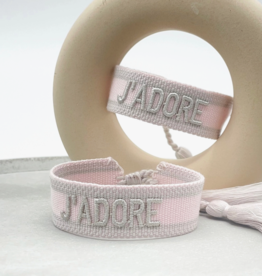 J'Adore Woven Bracelet, Light Pink
